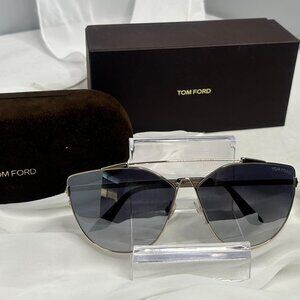 💎✨BRAND NEW✨💎Tom Ford Jacquelyn Grey Mirror Cat Eye Sunglasses
